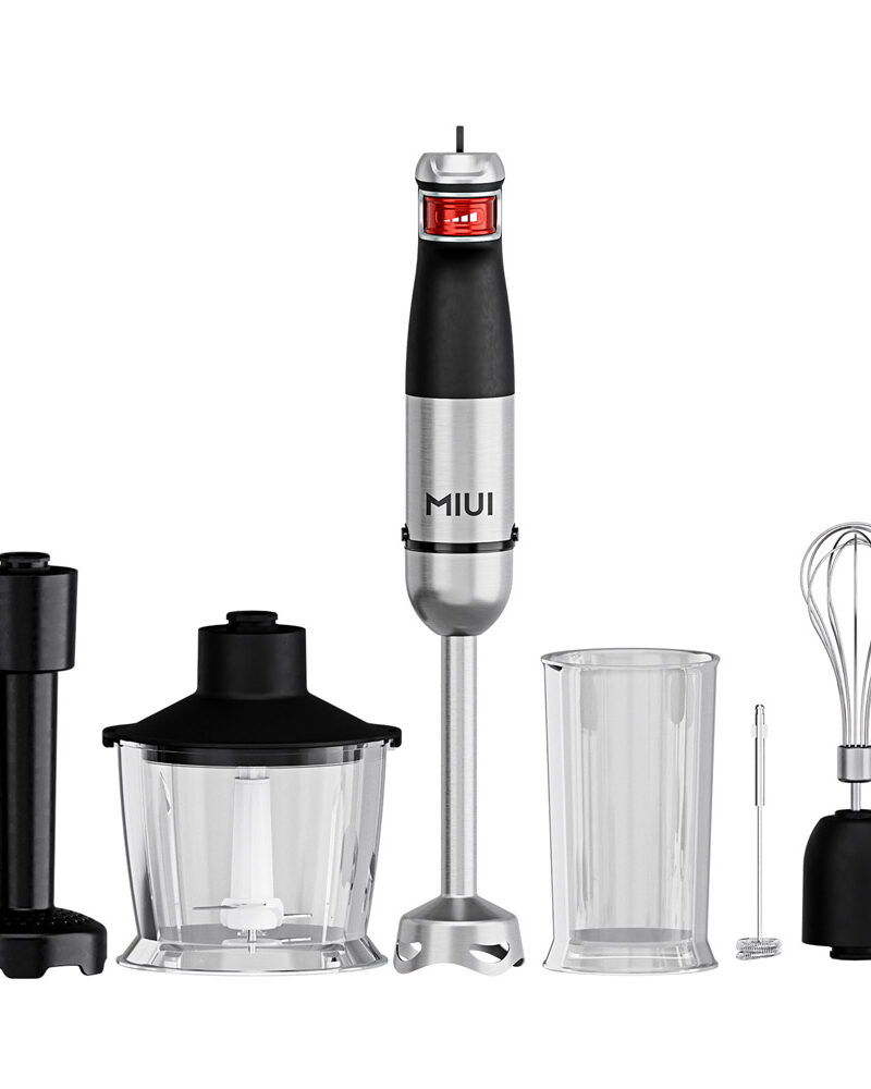 MIUI Electric Hand Held Stick Blender 6-in-1 Multi-Purpose Immersion Hand Blender,Stainless Steel Blades,Home & Kitchen,1200W-H4