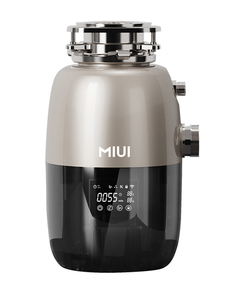 MIUI Low Noise Food Waste Disposer, Brushless Inverter Motor 1HP Auto Reverse, LCD Display, 750W Continuous Feed Garbage Disposal, Easy Install-Z5 Pro Max